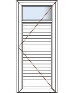 Porte de service 1/4 vitré Larg. 860 mm Poignée à gauche